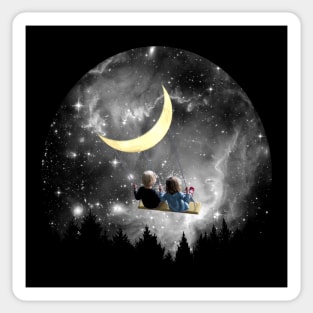 Moon Swing under the Stars Sticker